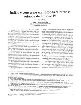 Judíos y conversos en Córdoba durante el reinado de Enrique IV