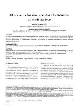 El acceso a los documentos electrónicos administrativos