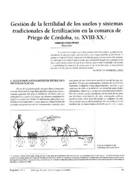 Gestión de la fertilidad del suelo y sistemas tradicionales de la fertilización en la comarca de ...