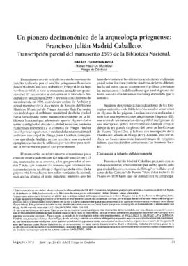 Un pionero decimonónico de la arqueología prieguense: Francisco Julian Madrid Caballero