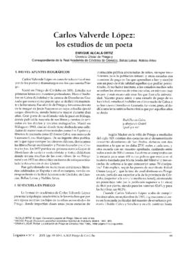 Carlos Valverde López: Los Estudios de un poeta