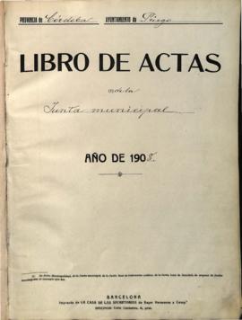 Actas de la Junta Municipal de Asociados de 1908 a 1909